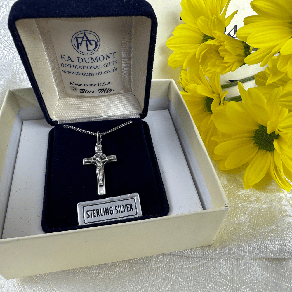 Sterling Silver Saint Benedict Crucifix Pendant - 0625SS