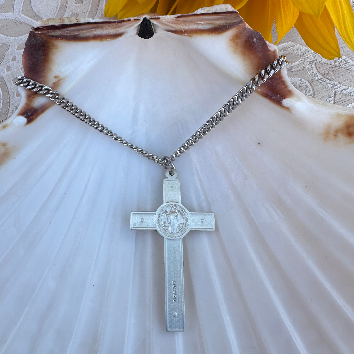 Gold Filled/Sterling Silver Saint Benedict Crucifix Pendant - 2645GF_SS