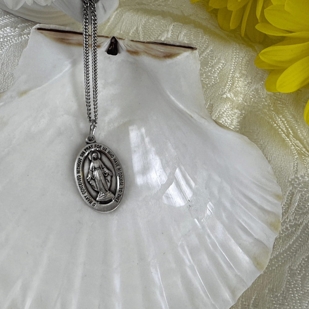 Sterling Silver Miraculous Pendant - 4123MSS
