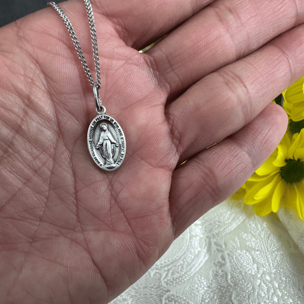 Sterling Silver Miraculous Pendant - 4121MSS
