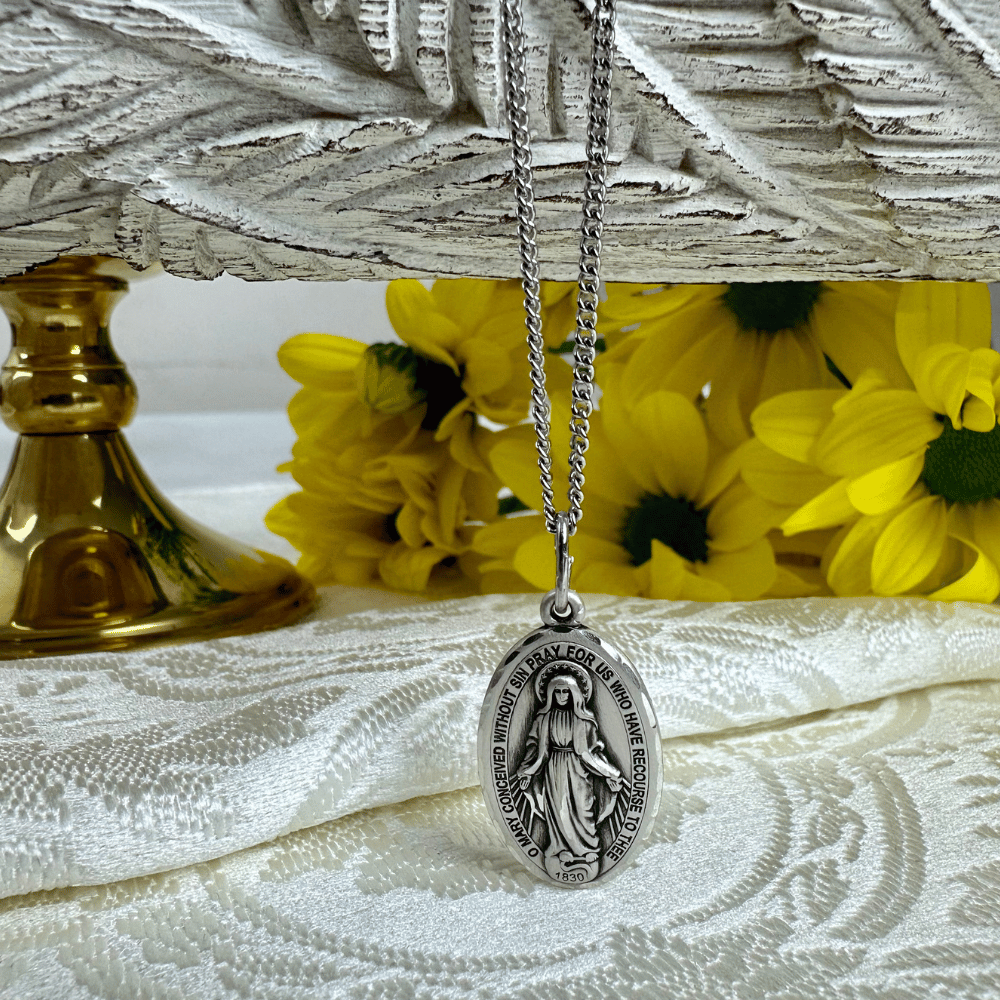Sterling Silver Miraculous Pendant - 0453SS
