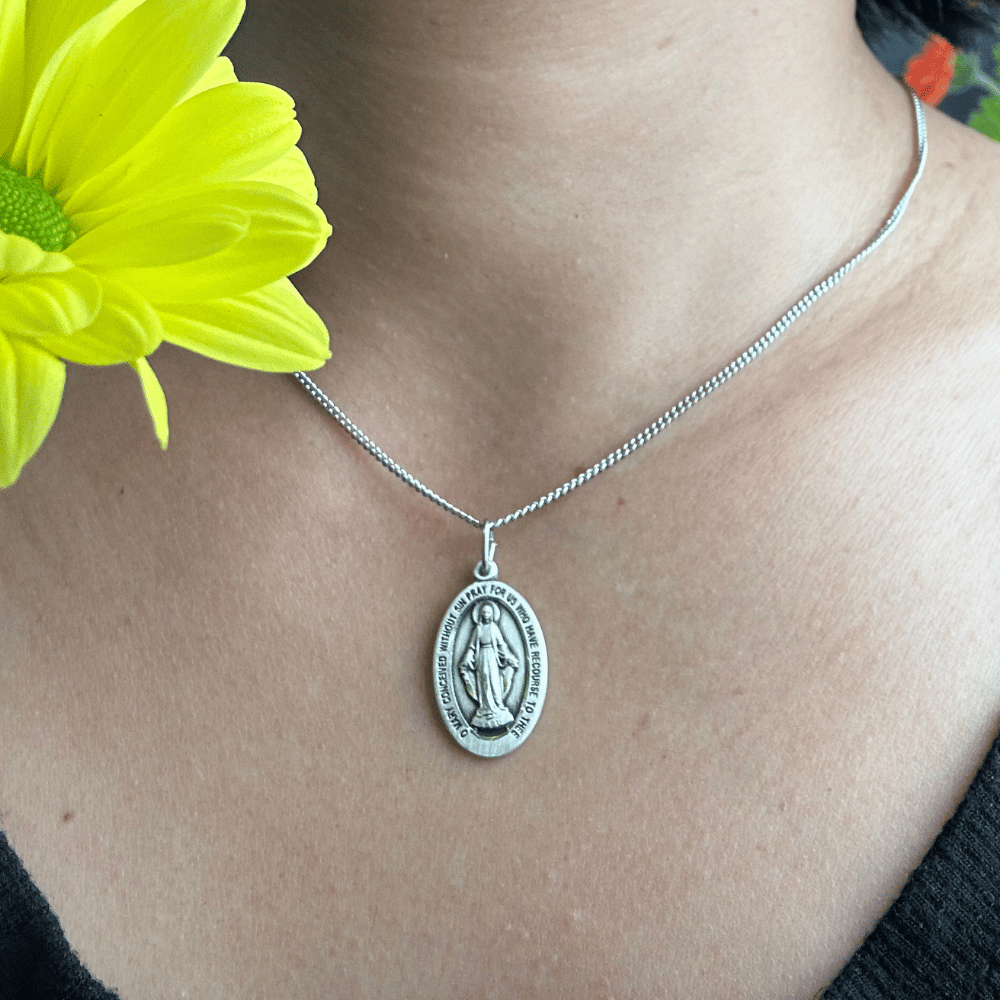 Sterling Silver Miraculous Pendant - 4123MSS