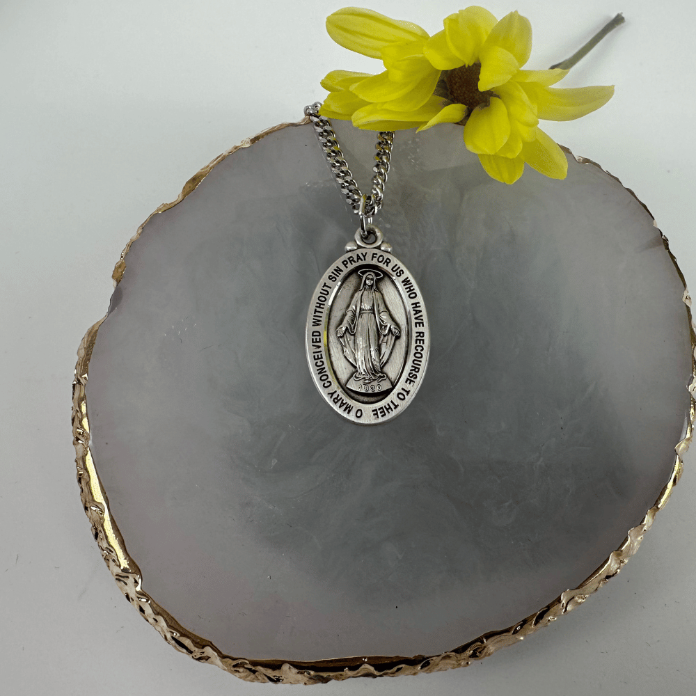 Sterling Silver Miraculous Pendant - 4145MSS