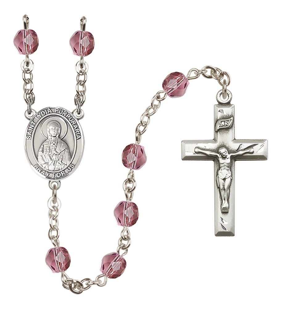 St. Lydia Purpuraria Rosary - 6mm Amethyst Fire Polished beads - 8411