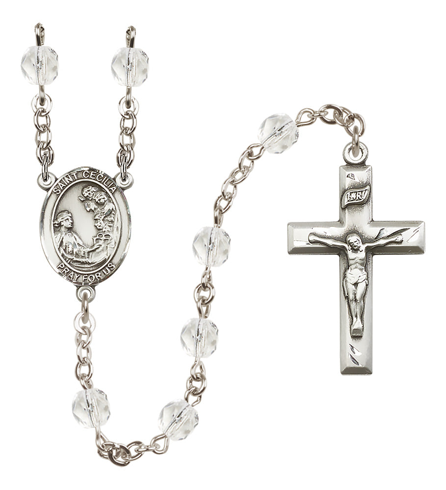 St. Cecilia Rosary - 6mm Crystal Fire Polished beads - 8016