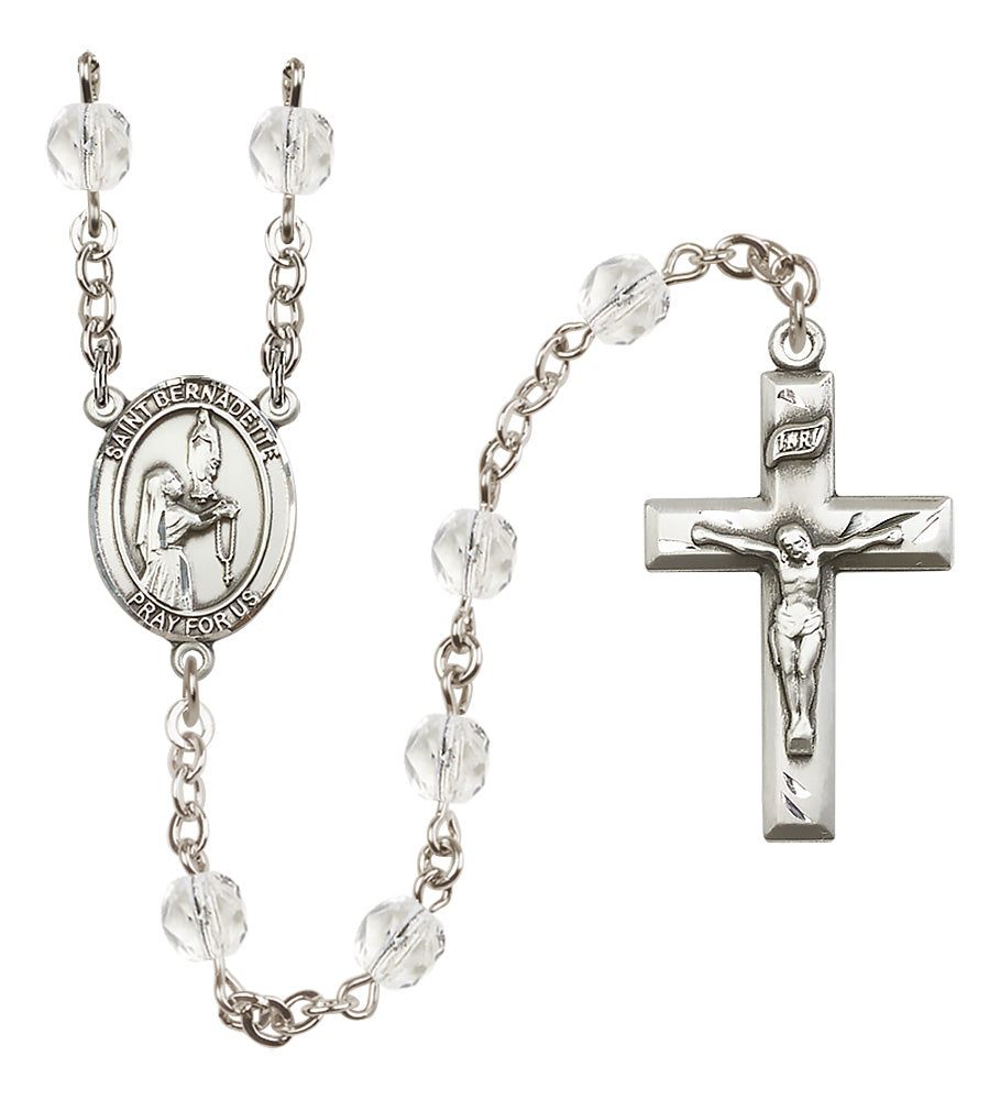 St. Bernadette Rosary - 6mm Crystal Fire Polished beads - 8017