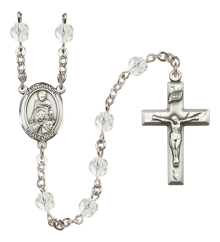 St. Daniel Rosary - 6mm Crystal Fire Polished beads - 8024
