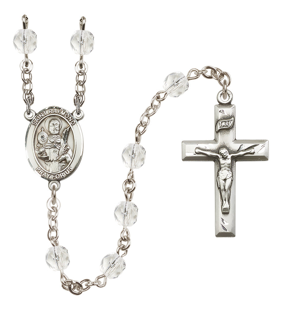 St. Raymond Nonnatus Rosary - 6mm Crystal Fire Polished beads - 8091