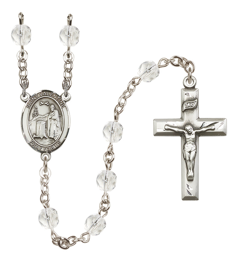 St. Valentine of Rome Rosary - 6mm Crystal Fire Polished beads - 8121