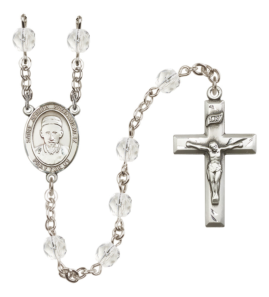 St. Joseph Freinademetz Rosary - 6mm Crystal Fire Polished beads - 8329