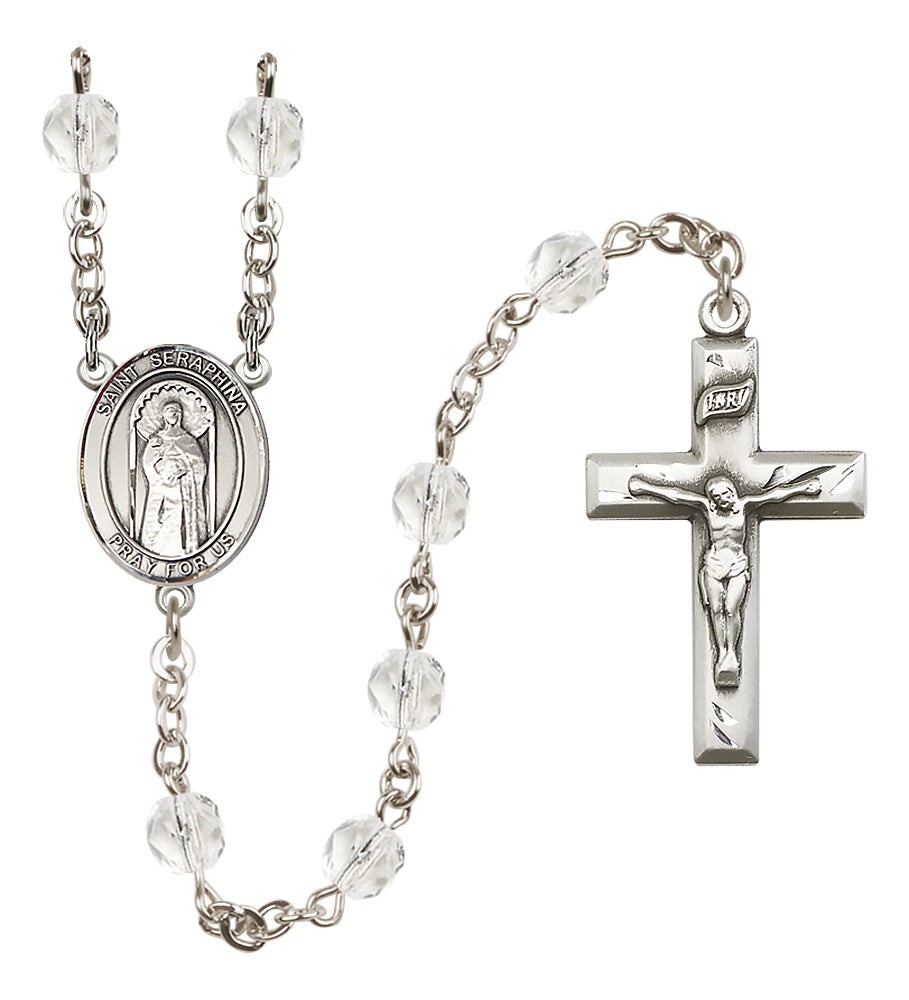 St. Seraphina Rosary - 6mm Crystal Fire Polished beads - 8405