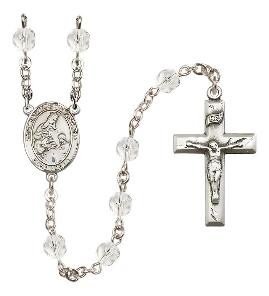 St. Margaret of Scotland Rosary - 6mm Crystal Fire Polished beads - 8407