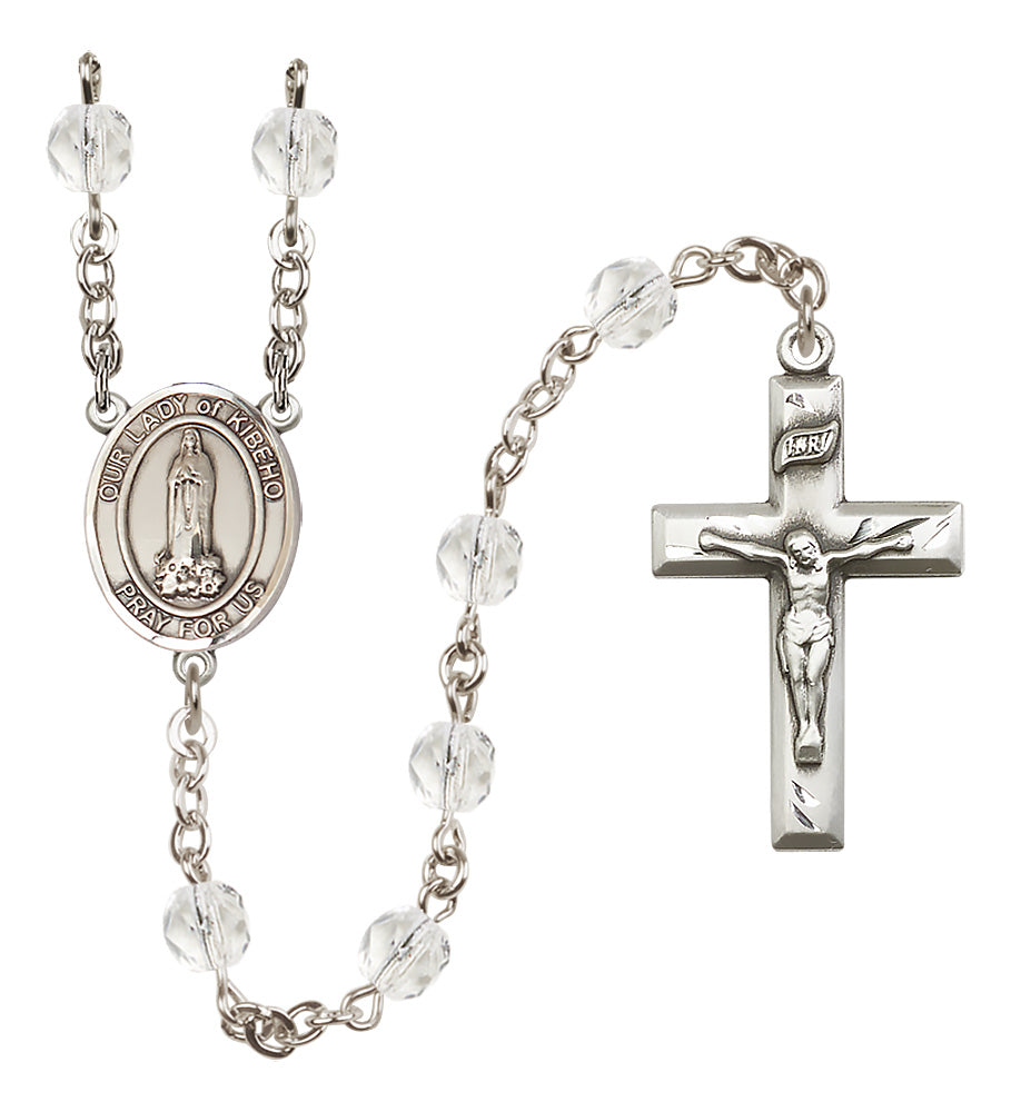 O/L of Kibeho Rosary - 6mm Crystal Fire Polished beads - 8414