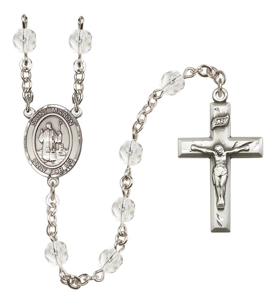 St. Maron Rosary - 6mm Crystal Fire Polished beads - 8417
