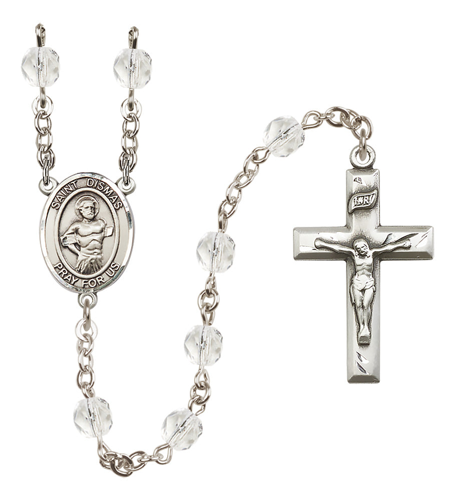 St. Dismas Rosary - 6mm Crystal Fire Polished beads - 8418