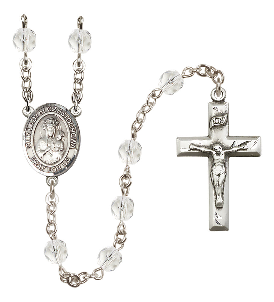 O/L of Czestochowa Rosary - 6mm Crystal Fire Polished beads - 8421