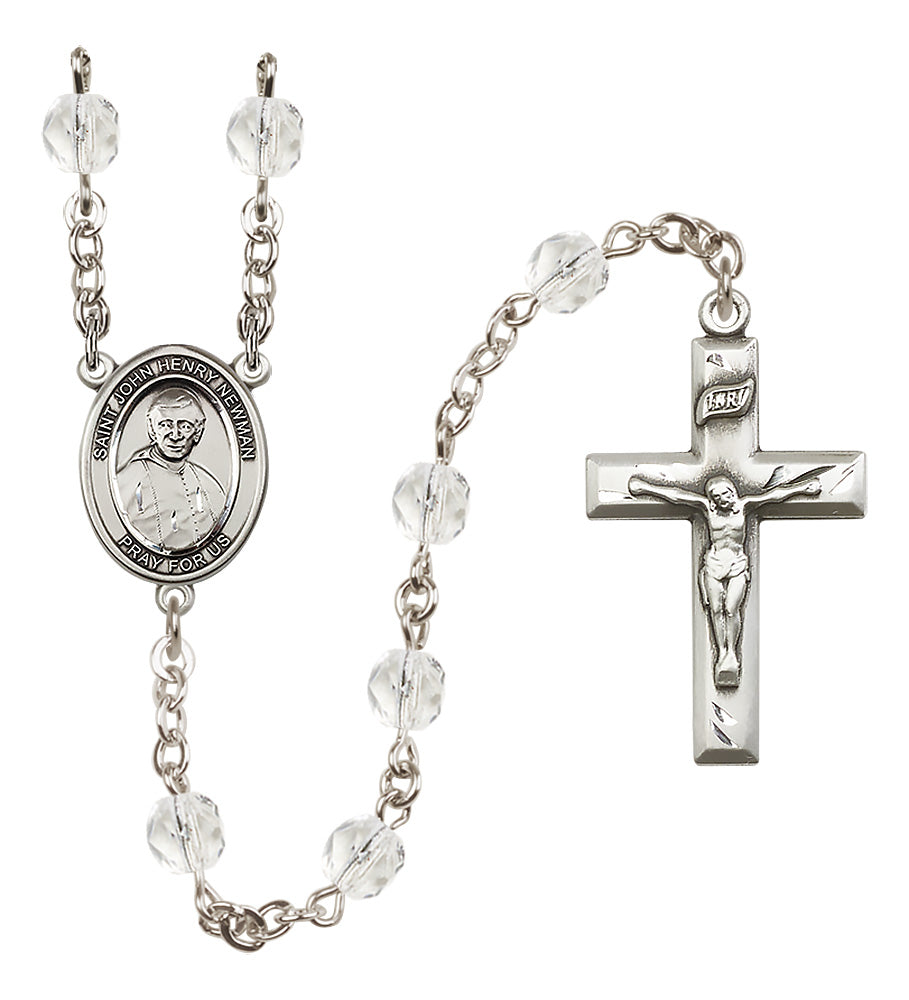 Blessed John Henry Newman Rosary - 6mm Crystal Fire Polished beads - 8423