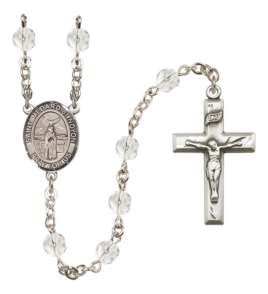 St. Medard of Noyon Rosary - 6mm Crystal Fire Polished beads - 8444