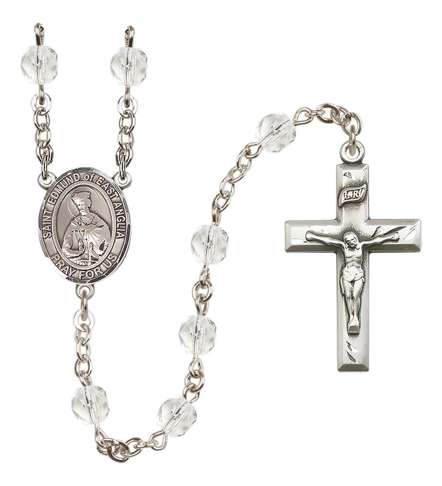 St. Edmund of East Anglia Rosary - 6mm Crystal Fire Polished beads - 8445