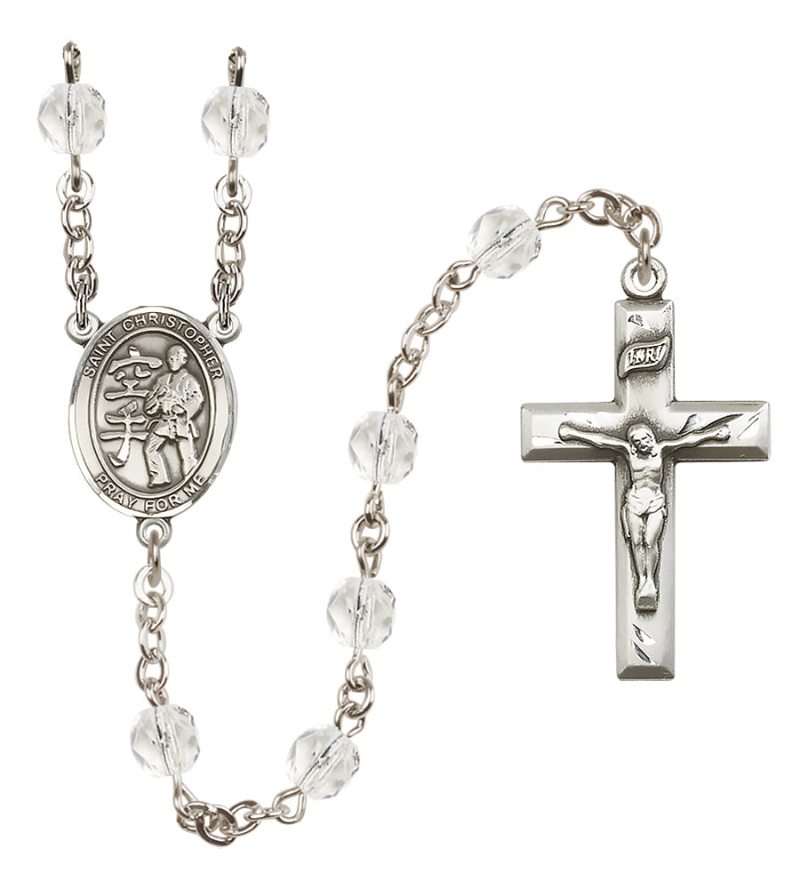 Karate Rosary - 6mm Crystal Fire Polished beads - 8515