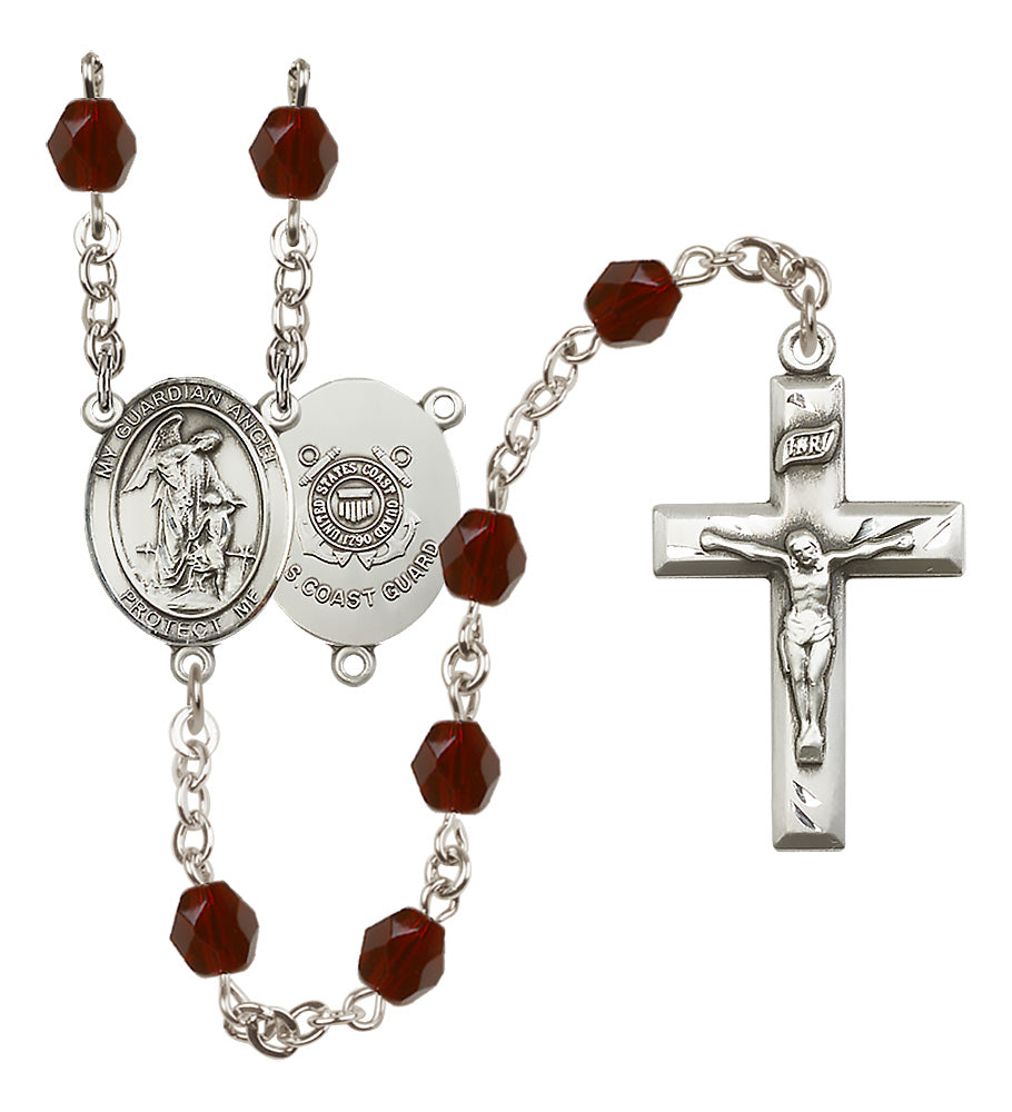 Marines Rosary - 6mm Garnet Fire Polished beads - 8118S3