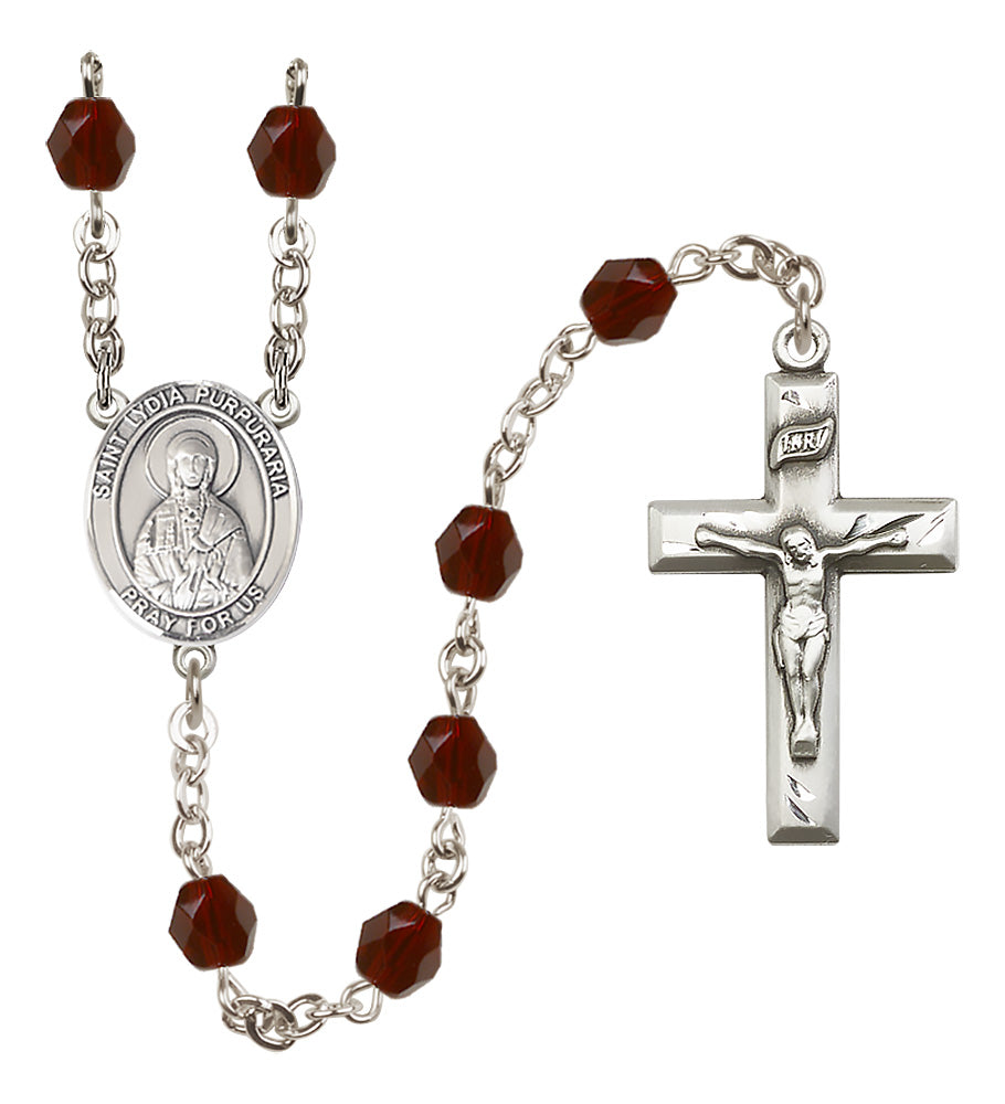 St. Lydia Purpuraria Rosary - 6mm Garnet Fire Polished beads - 8411