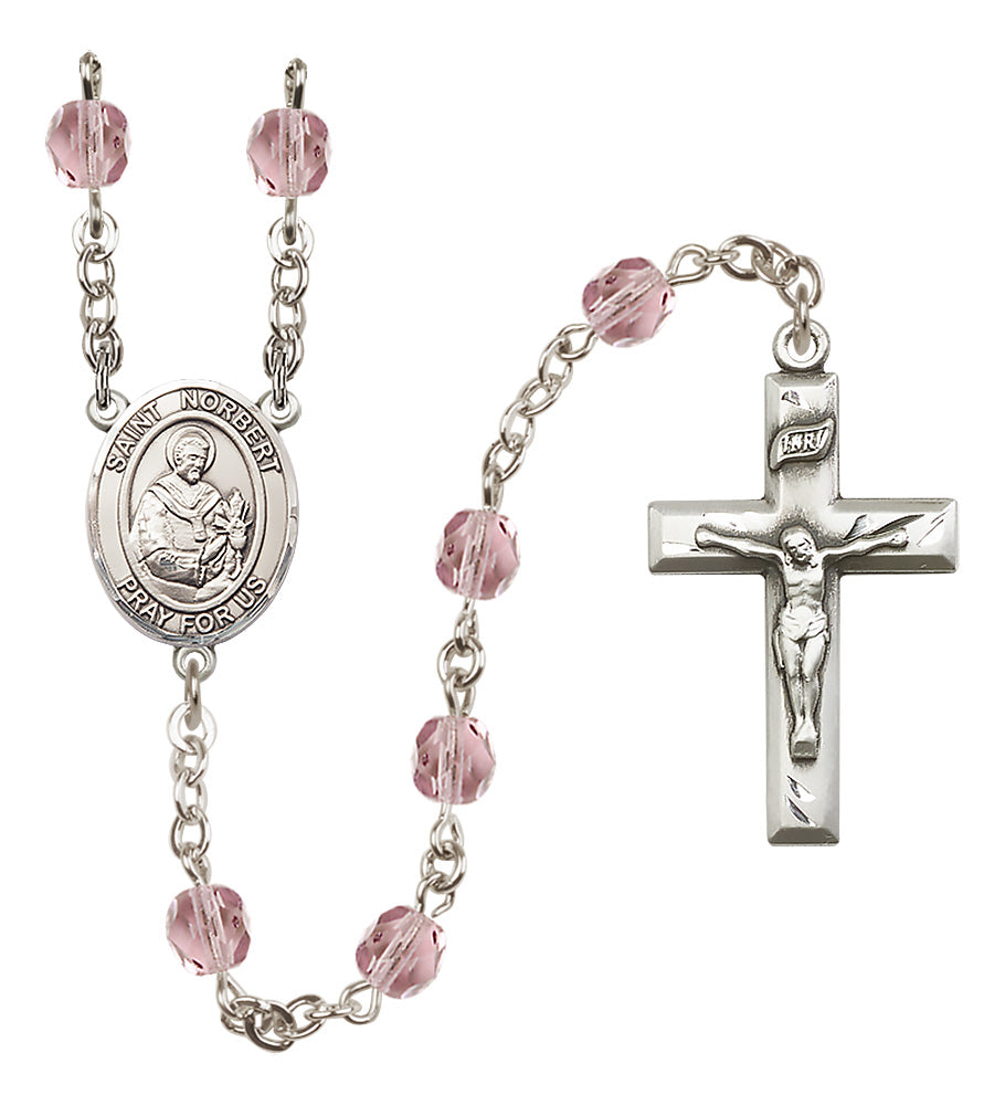 St. Norbert of Xanten Rosary - 6mm Light Amethyst Fire Polished beads - 8447
