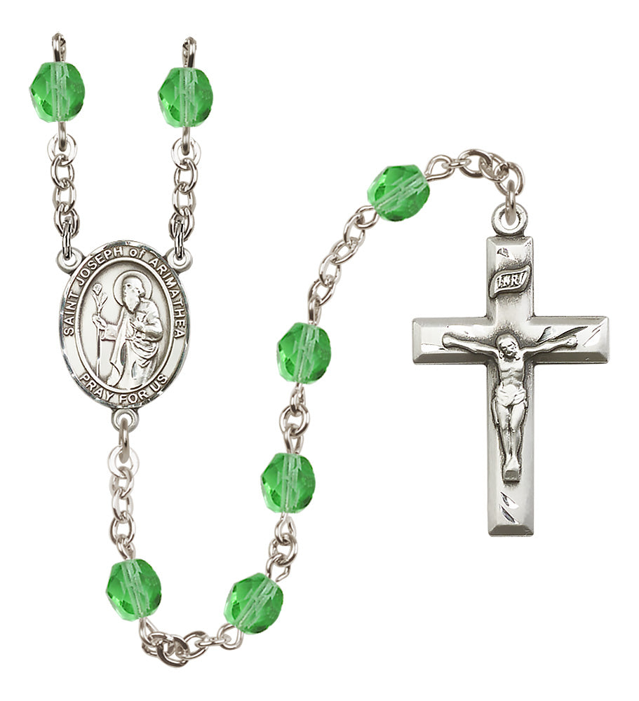 St. Joseph of Arimathea Rosary - 6mm Peridot Fire Polished beads - 8300