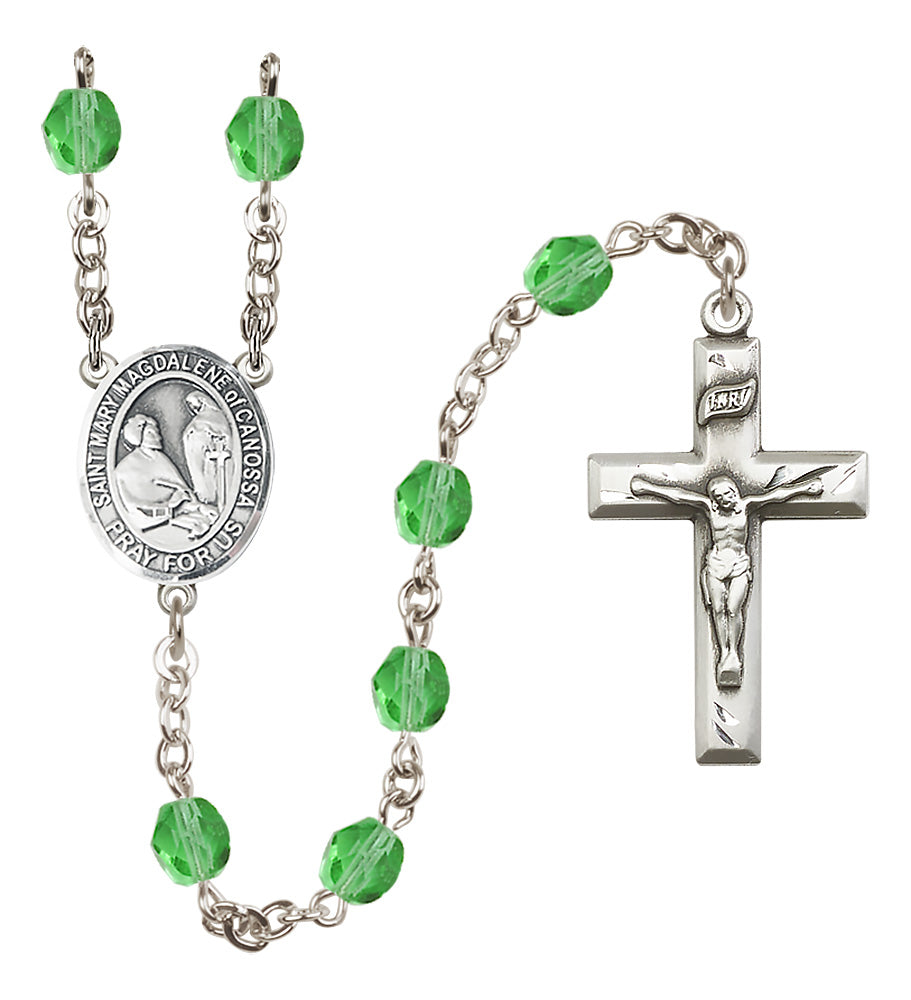 St. Mary Magdalene of Canossa Rosary - 6mm Peridot Fire Polished beads - 8429