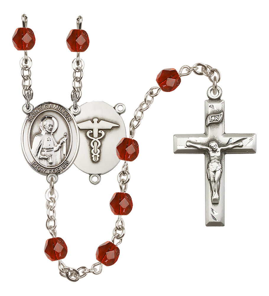 Nurses Rosary - 6mm Ruby Fire Polished beads - 8019S9