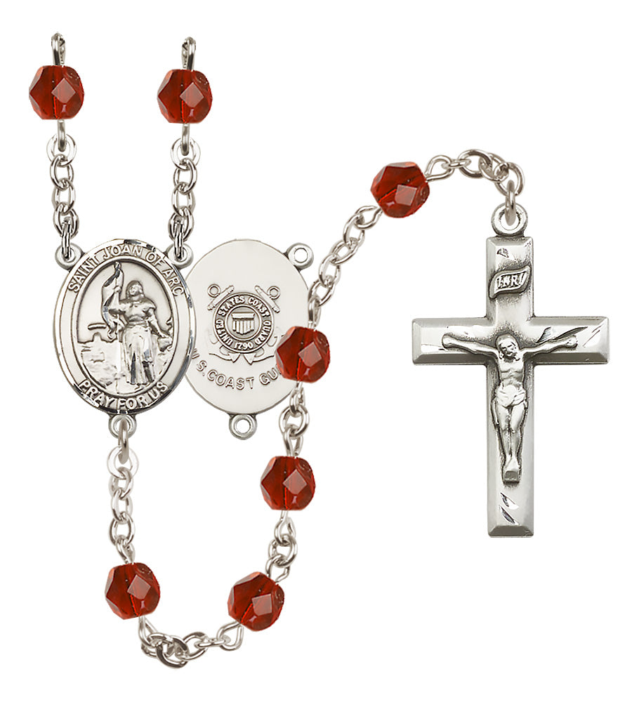 Marines Rosary - 6mm Ruby Fire Polished beads - 8053S3