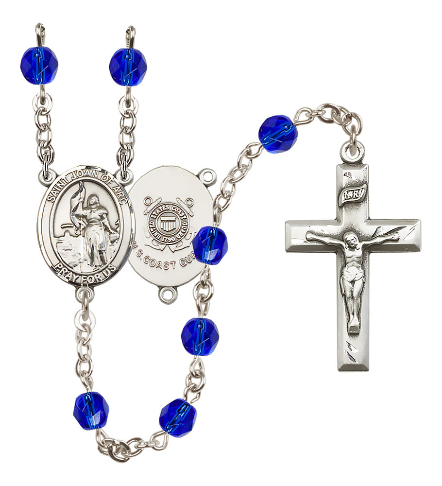 Marines Rosary - 6mm Sapphire Fire Polished beads - 8053S3