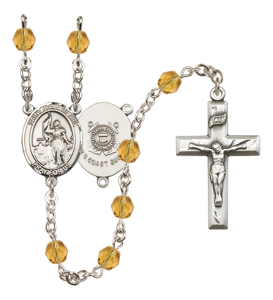 Marines Rosary - 6mm Topaz Fire Polished beads - 8053S3