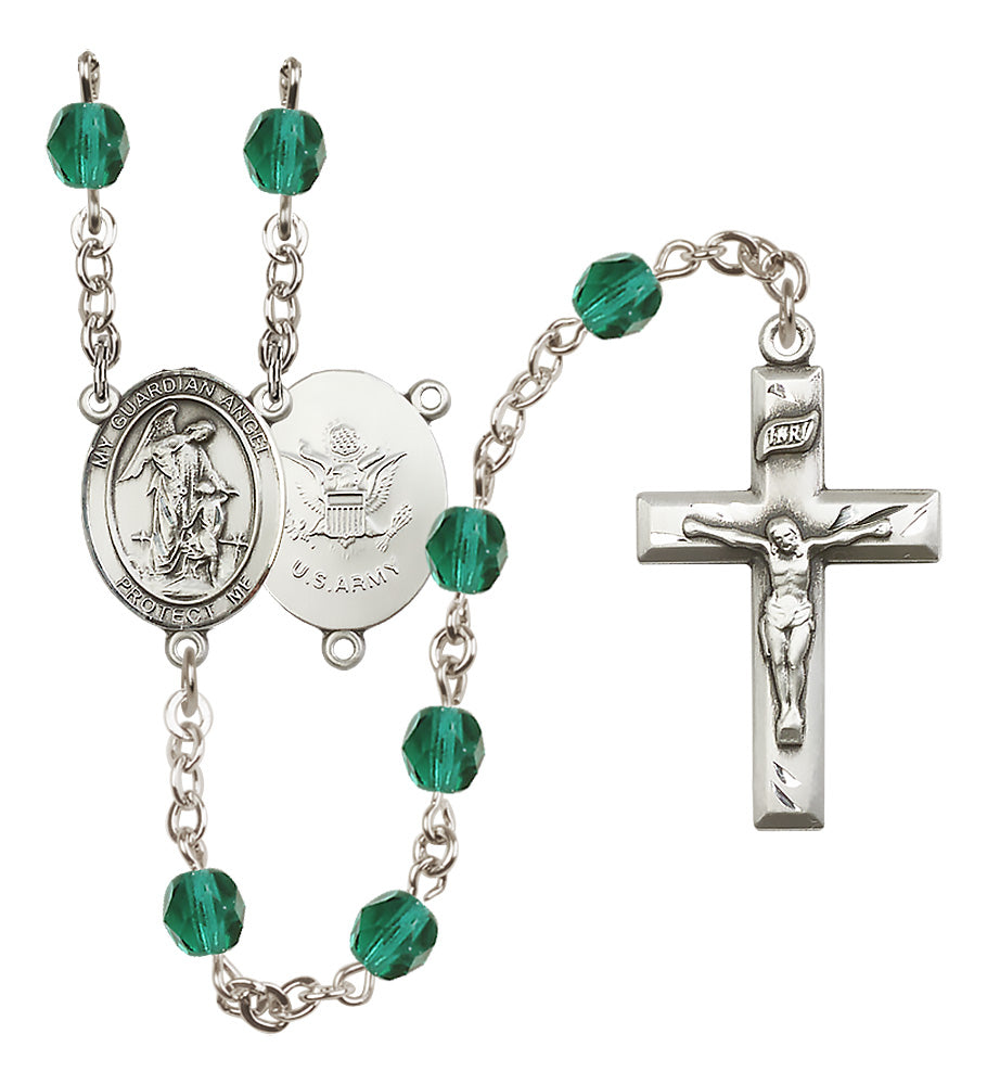 Army Rosary - 6mm Zircon Fire Polished beads - 8118S2