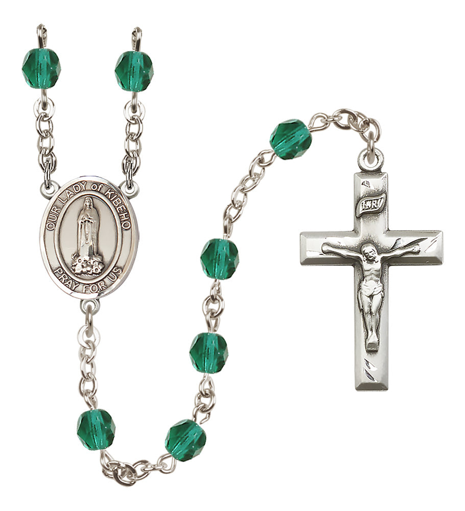 O/L of Kibeho Rosary - 6mm Zircon Fire Polished beads - 8414
