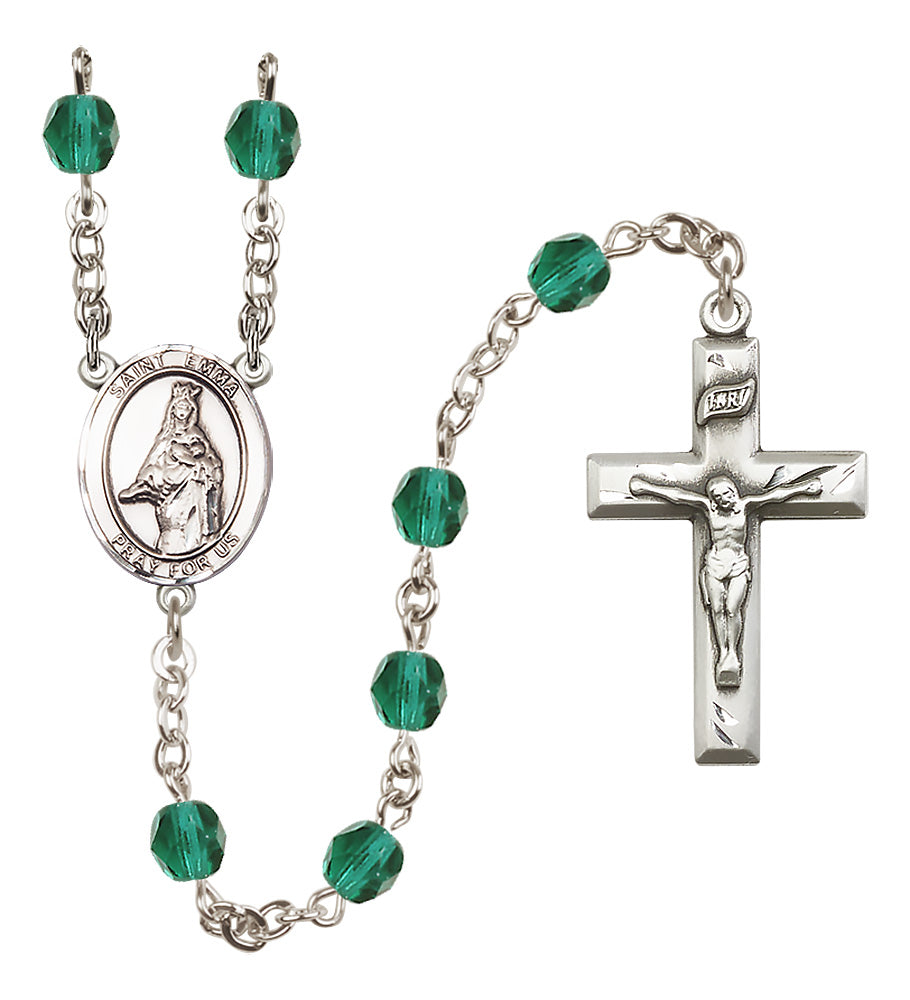 St. Emma Uffing Rosary - 6mm Zircon Fire Polished beads - 8450