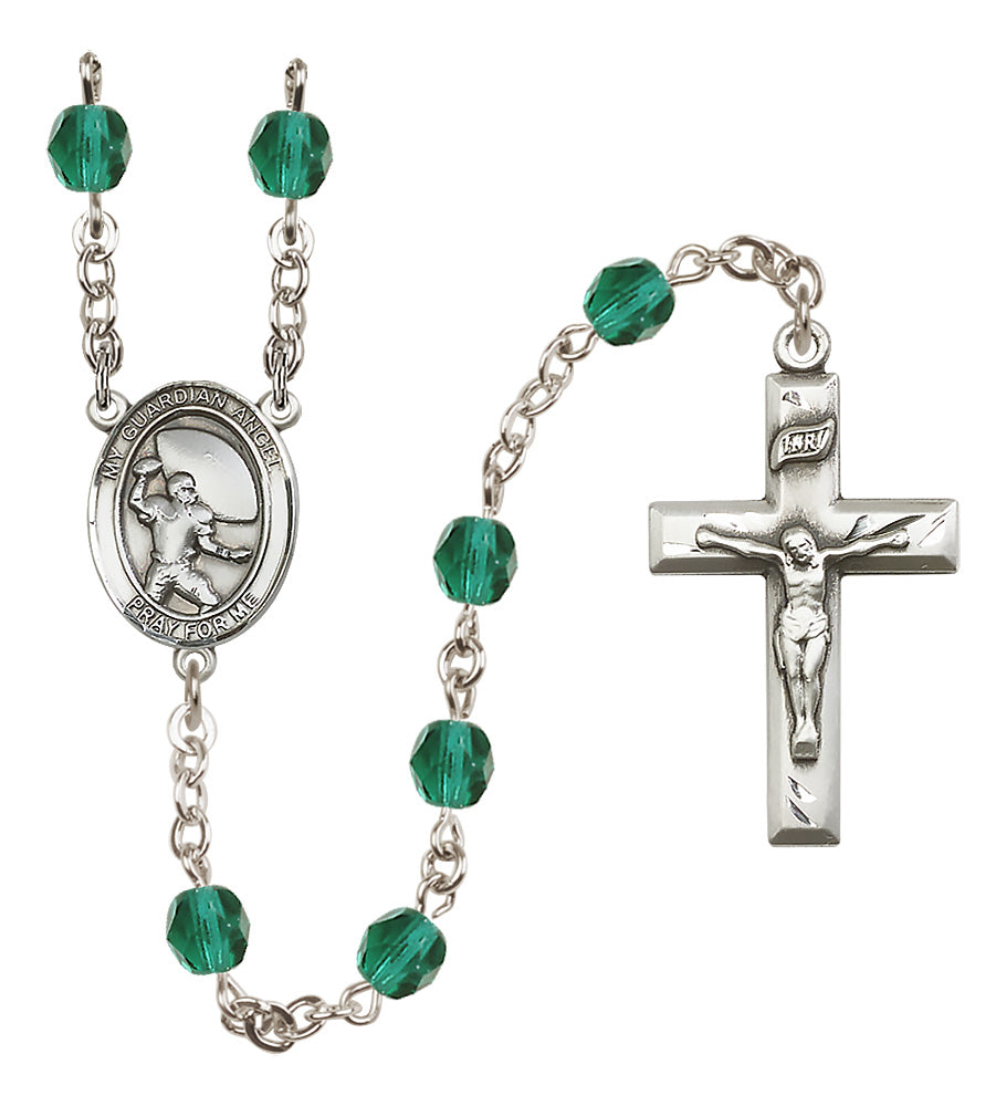 Football Rosary - 6mm Zircon Fire Polished beads - 8701