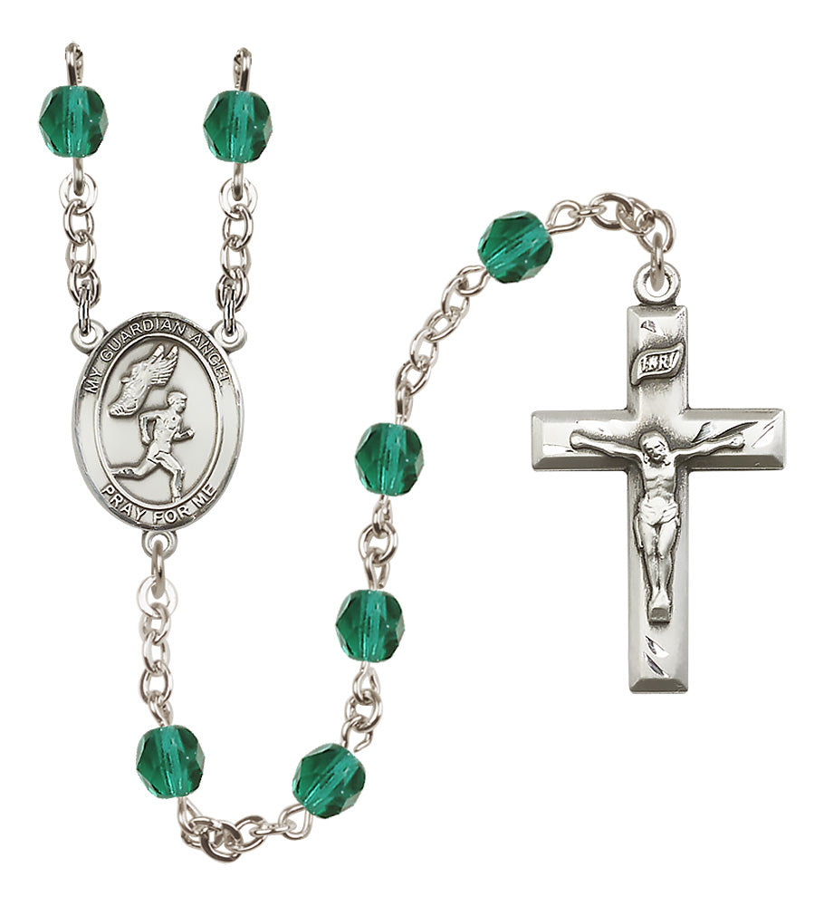 Track & Field Rosary - 6mm Zircon Fire Polished beads - 8709