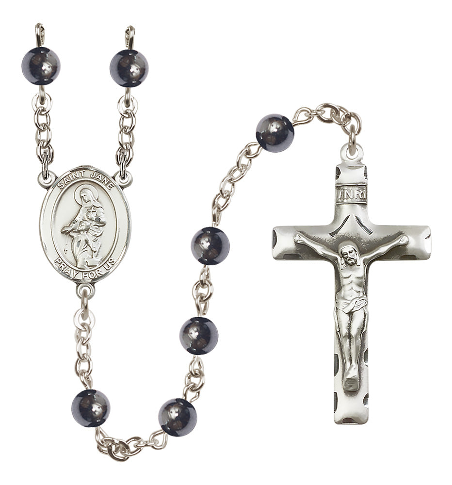 St. Jane of Valois Rosary - 6mm Hematite beads - 8029
