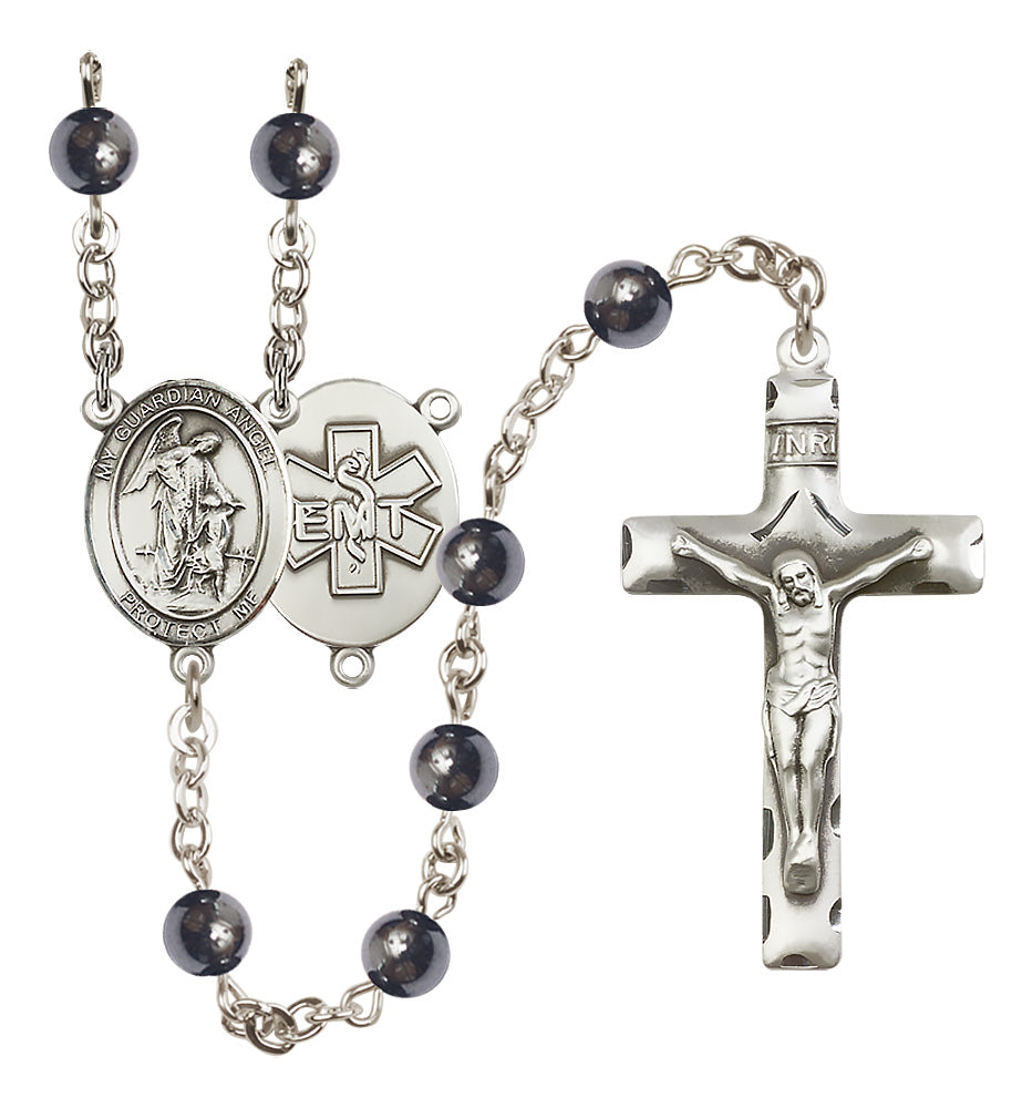 E.M.T.'s Rosary - 6mm Hematite beads - 8118S10