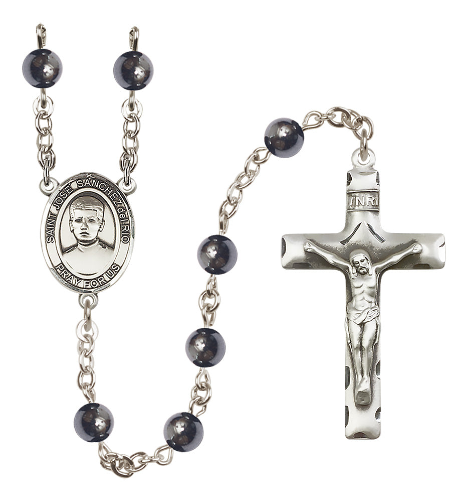 Blessed Jose Canchez del Rio Rosary - 6mm Hematite beads - 8446