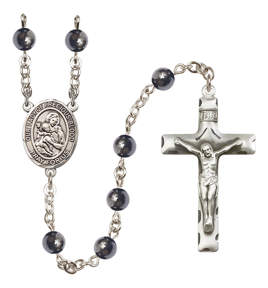 O/L of the Precious Blood Rosary - 6mm Hematite beads - 8448