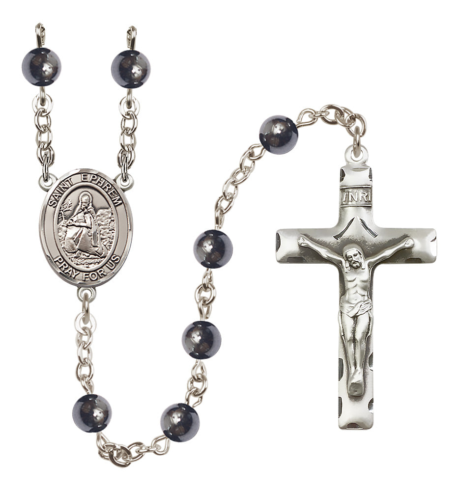 St. Ephrem Rosary - 6mm Hematite beads - 8449