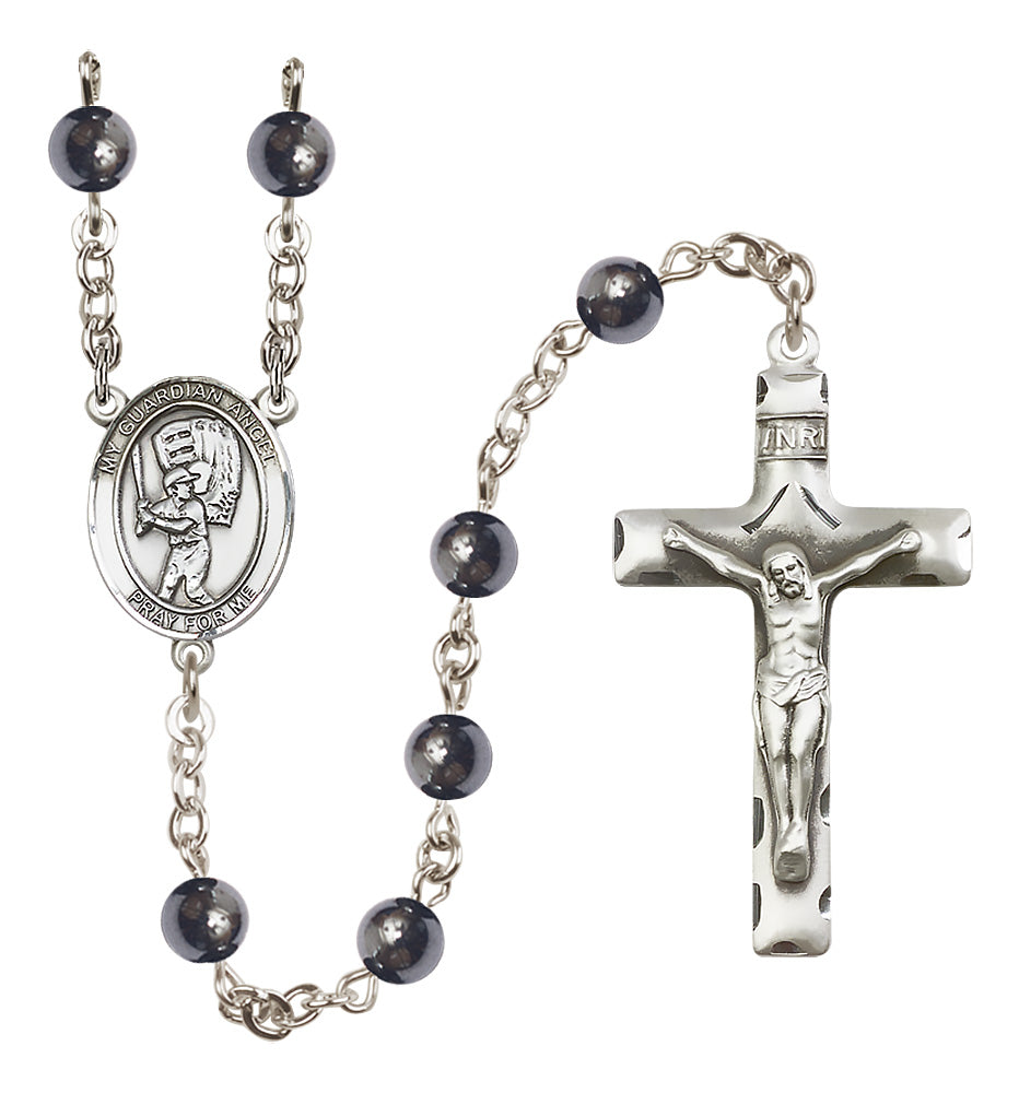 Baseball Rosary - 6mm Hematite beads - 8700