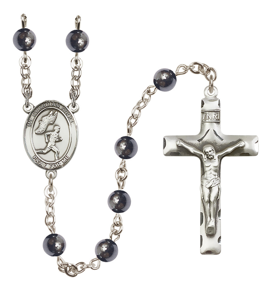 Track & Field Rosary - 6mm Hematite beads - 8709