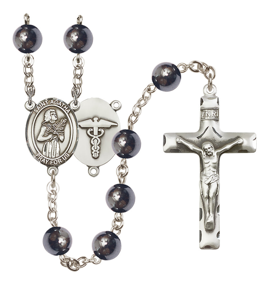 Nurses Rosary - 8mm Hematite beads - 8003S9
