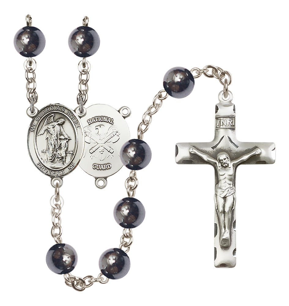 National Guard Rosary - 8mm Hematite beads - 8118S5