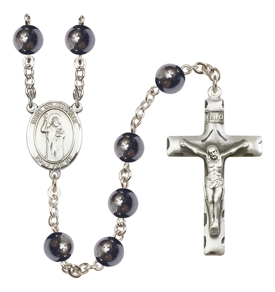 St. Columbkille Rosary - 8mm Hematite beads - 8399