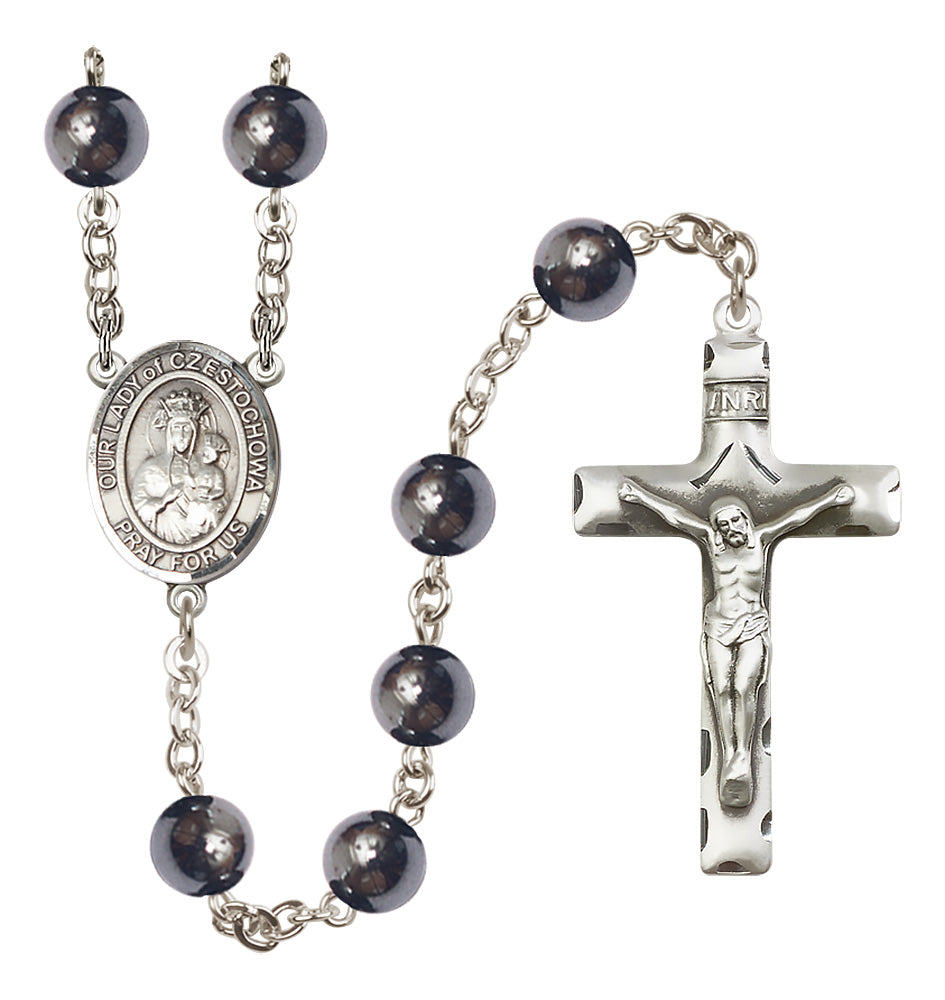 O/L of Czestochowa Rosary - 8mm Hematite beads - 8421