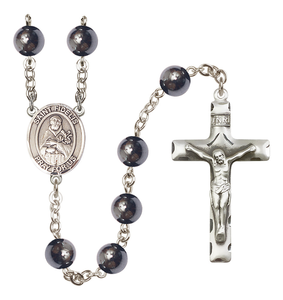 St. Fidelis Rosary - 8mm Hematite beads - 8426